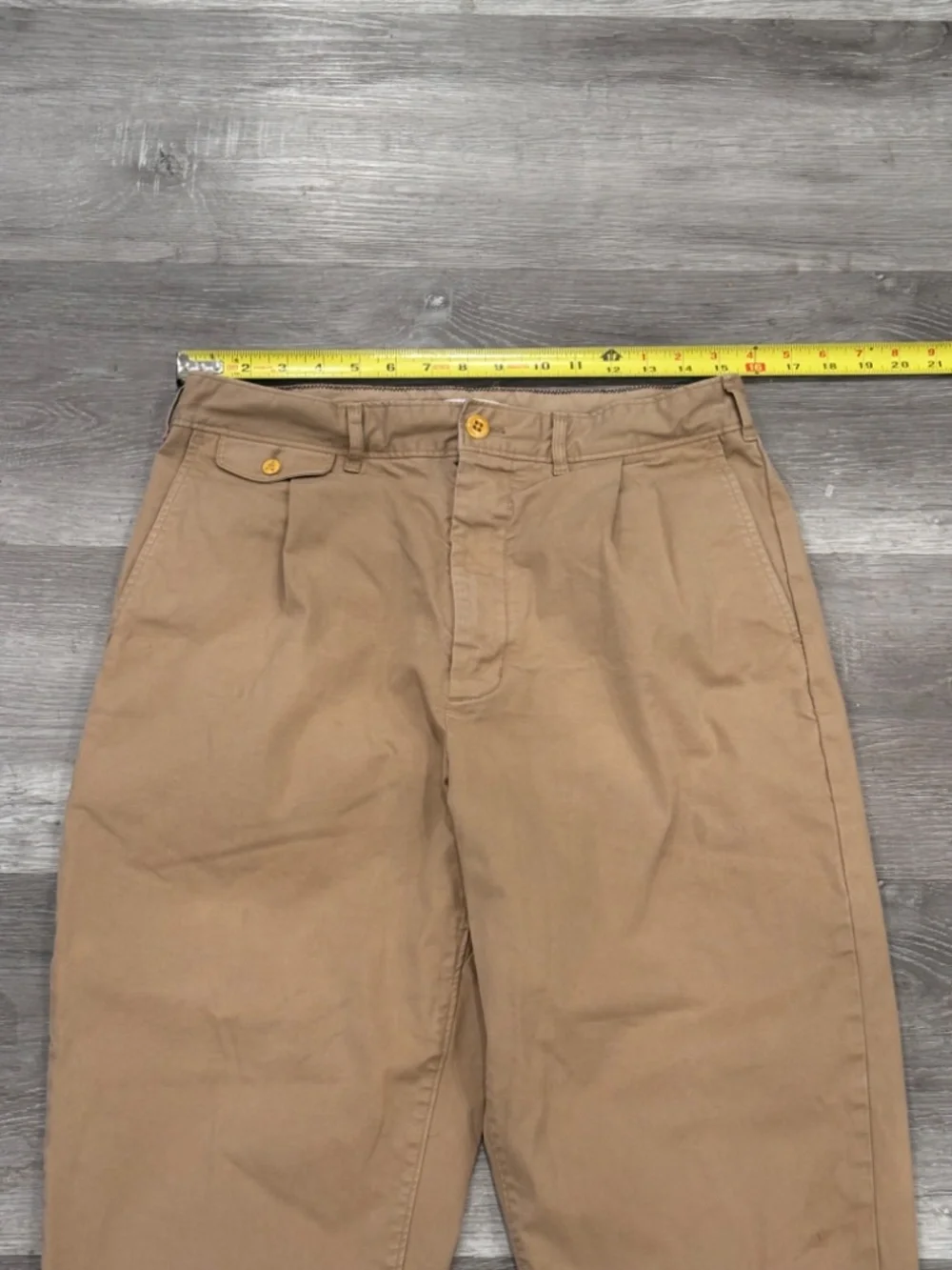 Alex Mill Standard Pleated Pant In Chino Vintage Khaki Cuffed Mens 31